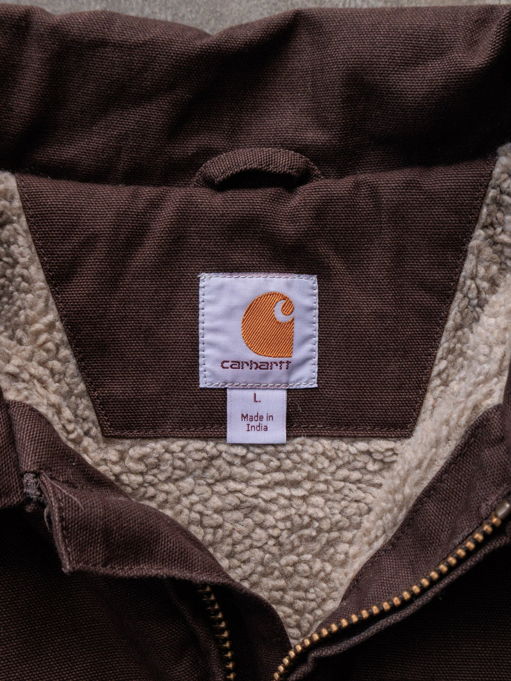 Vintage Brown Carhartt Sherpa-Lined Jacket (L)