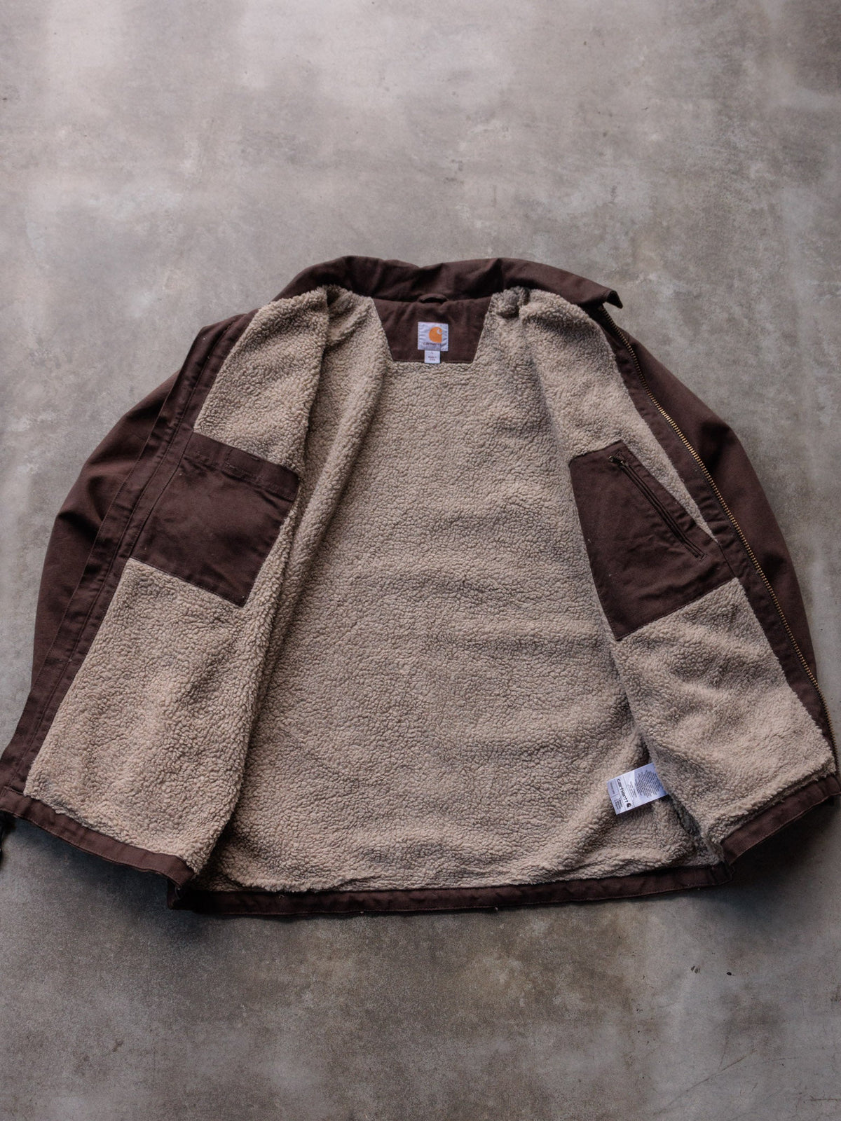 Vintage Brown Carhartt Sherpa-Lined Jacket (L)