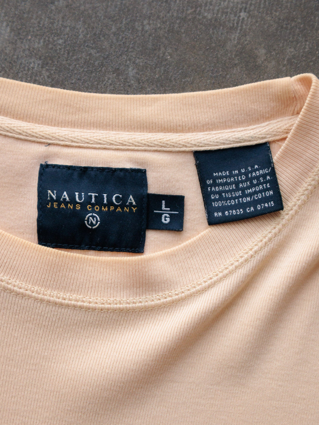 Vintage 90s Peach Nautica Jeans Company Tee (L)