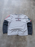 Vintage 90s Grey Tommy Jeans Colourblock Long Sleeve Tee (XL)