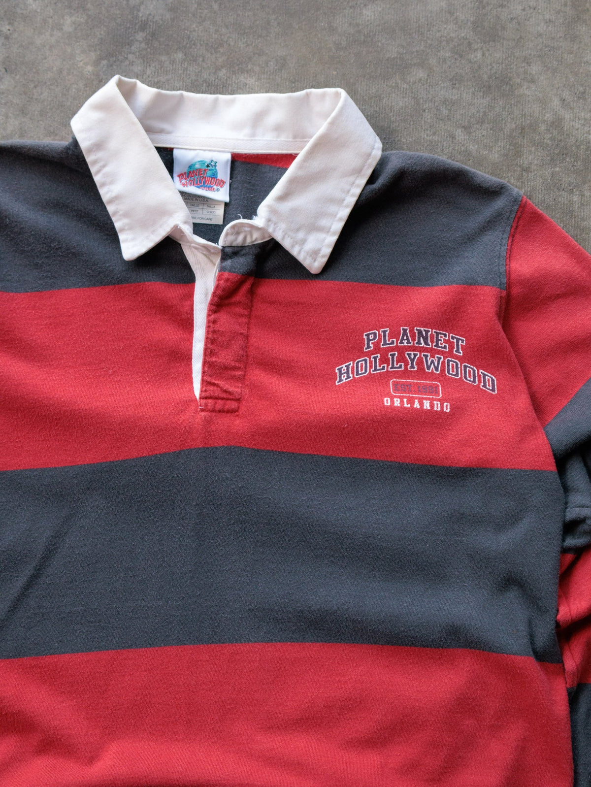 Vintage 90s Striped Planet Hollywood Orlando Rugby Shirt (S)