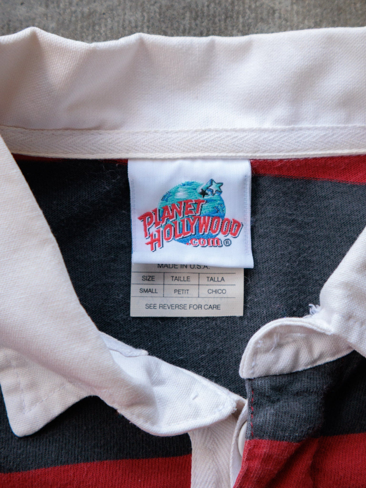 Vintage 90s Striped Planet Hollywood Orlando Rugby Shirt (S)