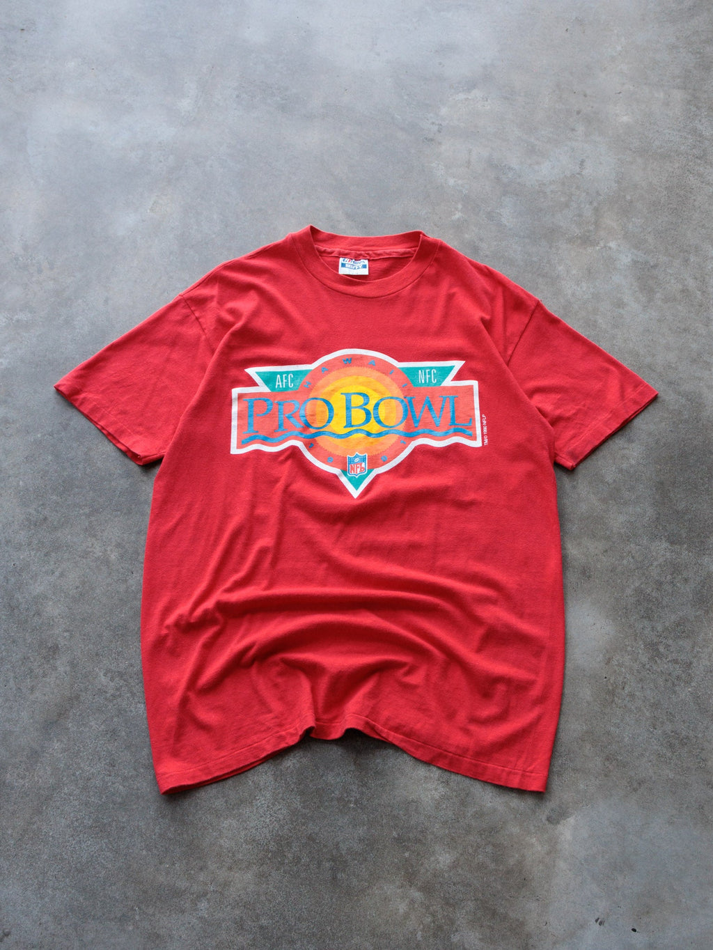 Vintage 1991 Red Hawaii Pro Bowl Tee (L)