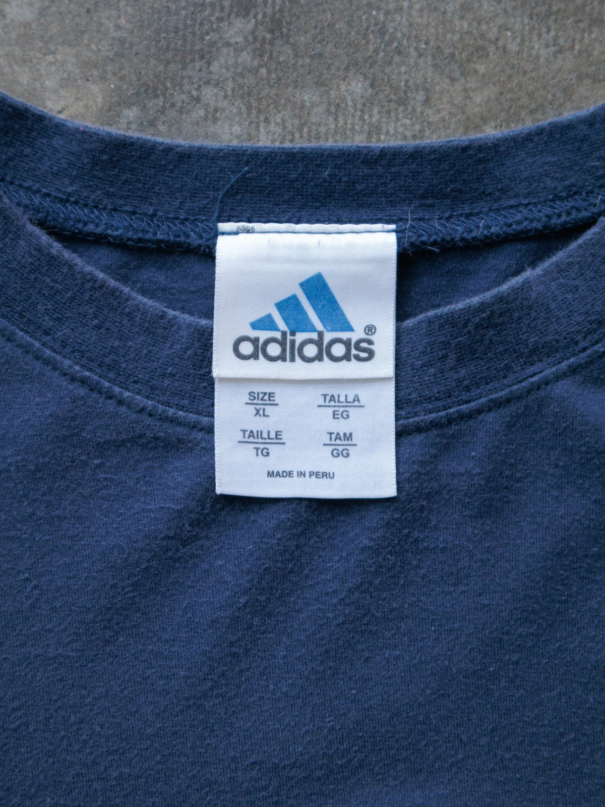 Vintage 00s Navy Adidas Logo Tee (XL)