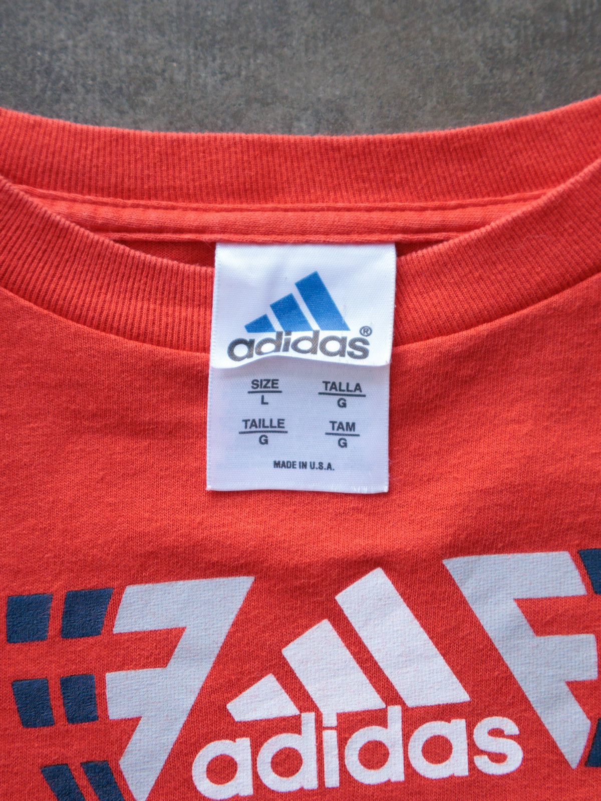 Vintage 90s Orange Adidas Long Sleeve Tee (L)