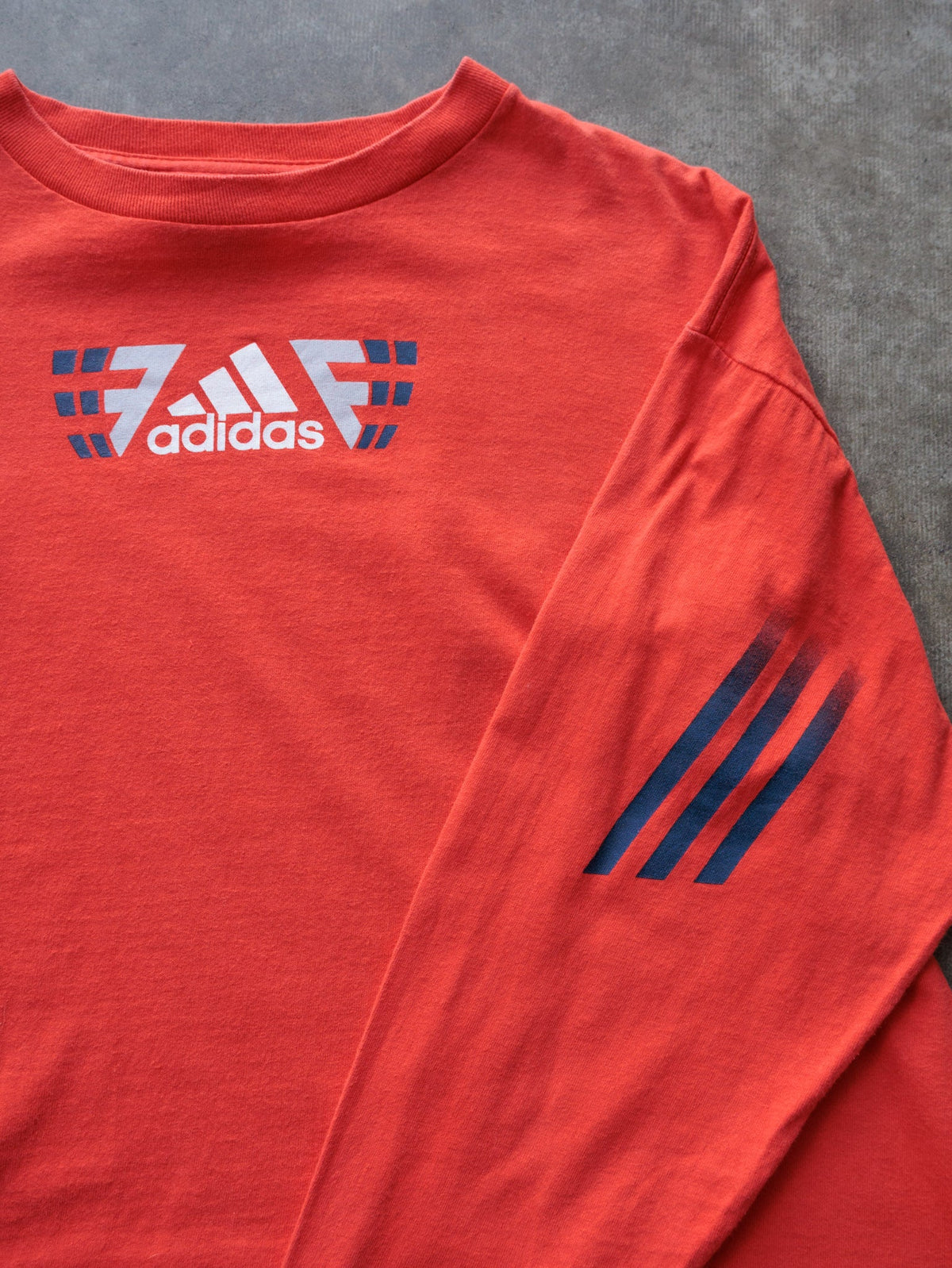 Vintage 90s Orange Adidas Long Sleeve Tee (L)