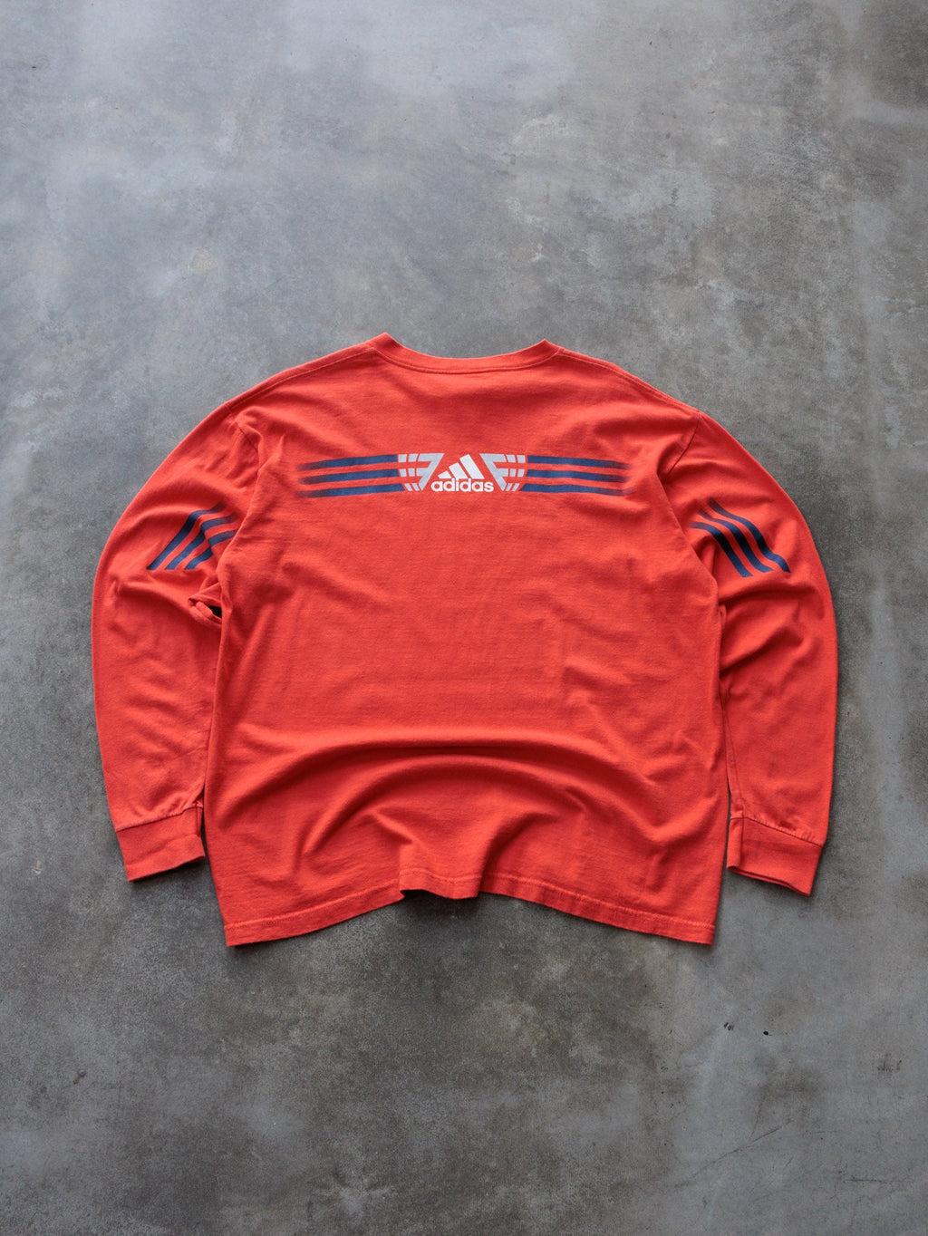 Vintage 90s Orange Adidas Long Sleeve Tee (L)