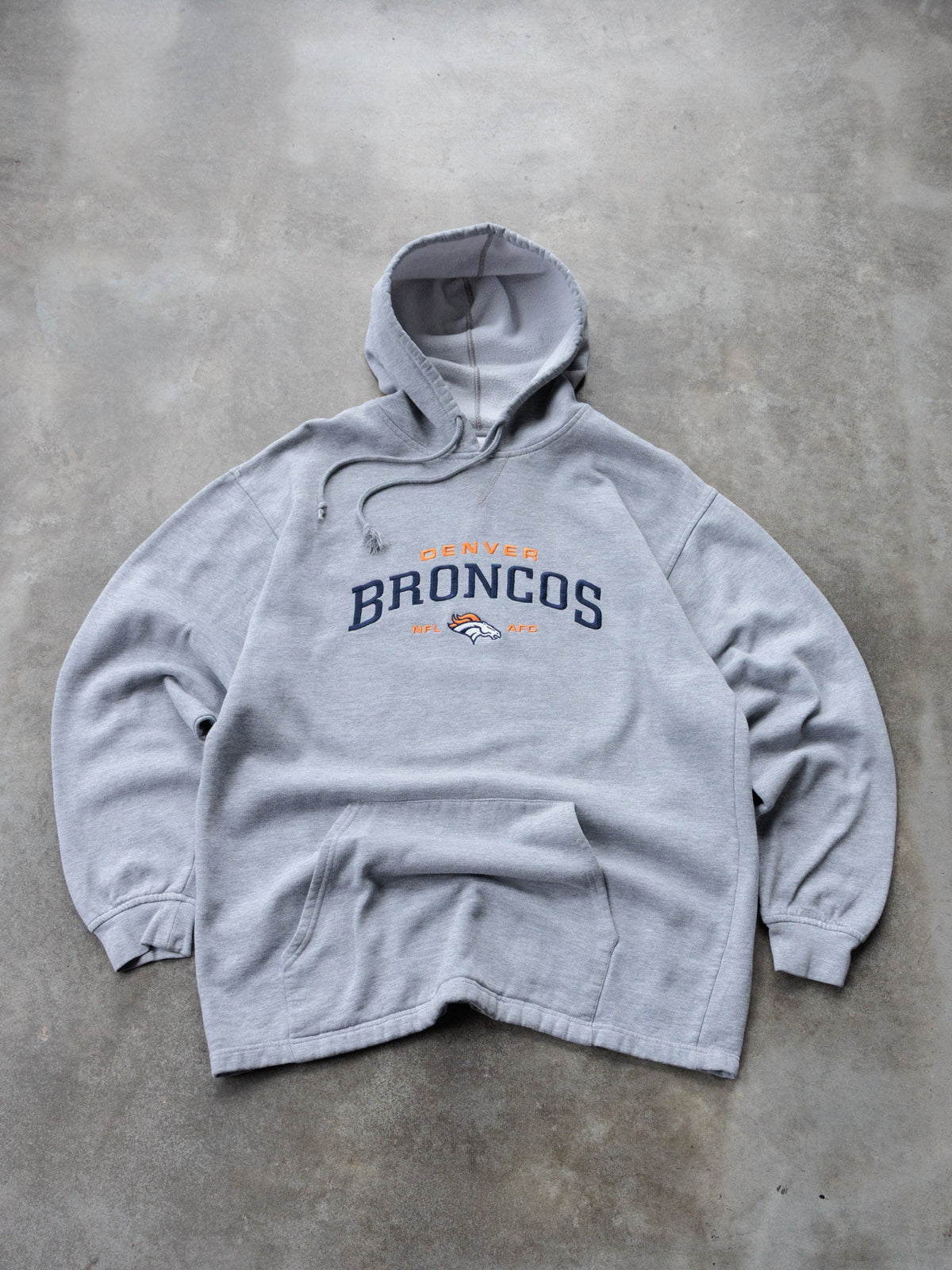 Vintage Grey Denver Broncos Hoodie (L)