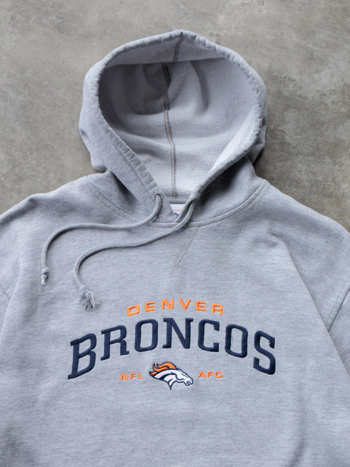 Vintage Grey Denver Broncos Hoodie (L)