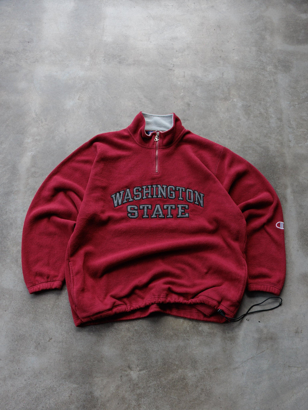 Vintage 90s Red Champion Washington State Fleece Quarter Zip (2XL)