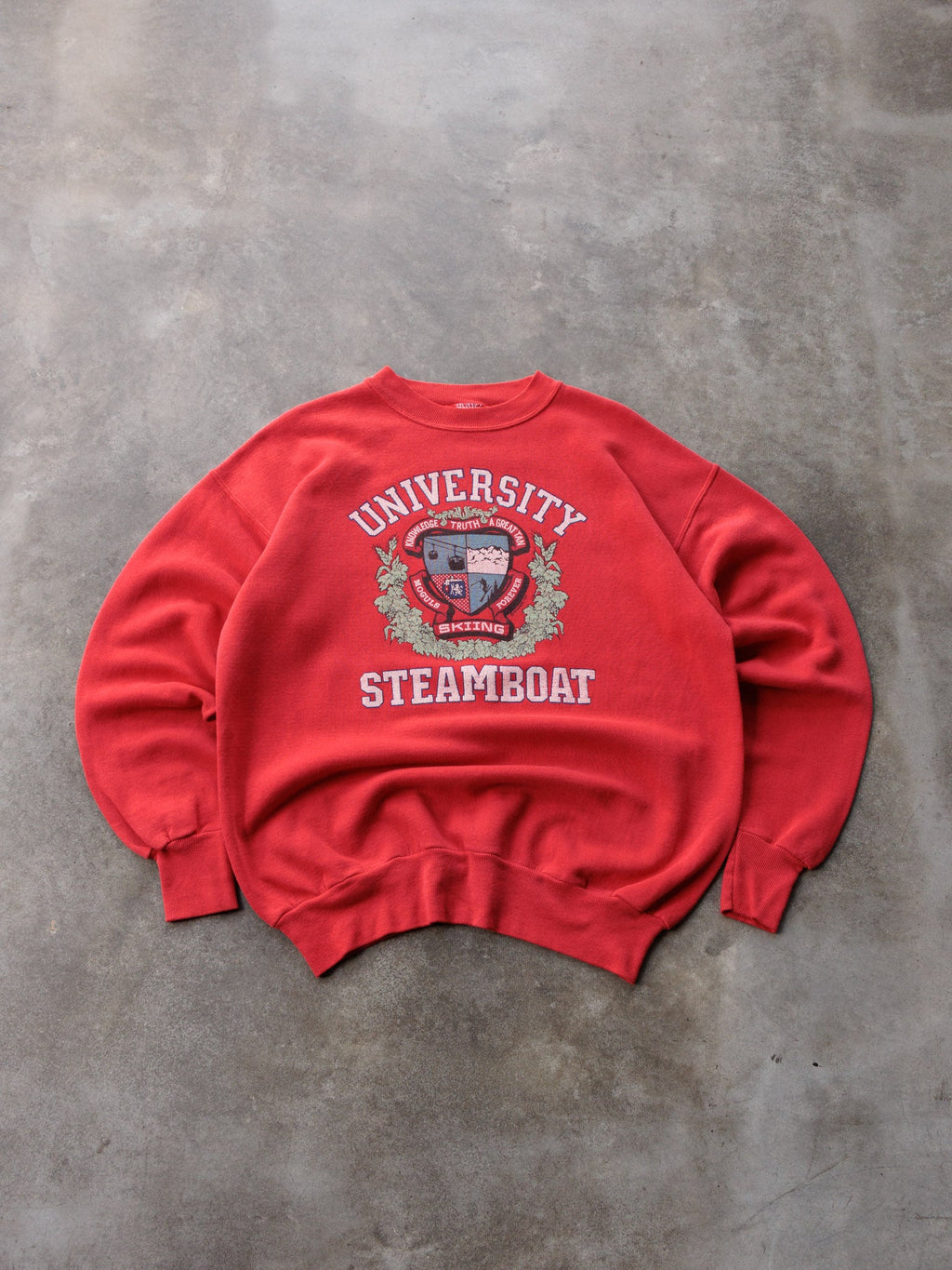 Vintage 1987 Red University Steamboat Skiing Sweatshirt (XL)