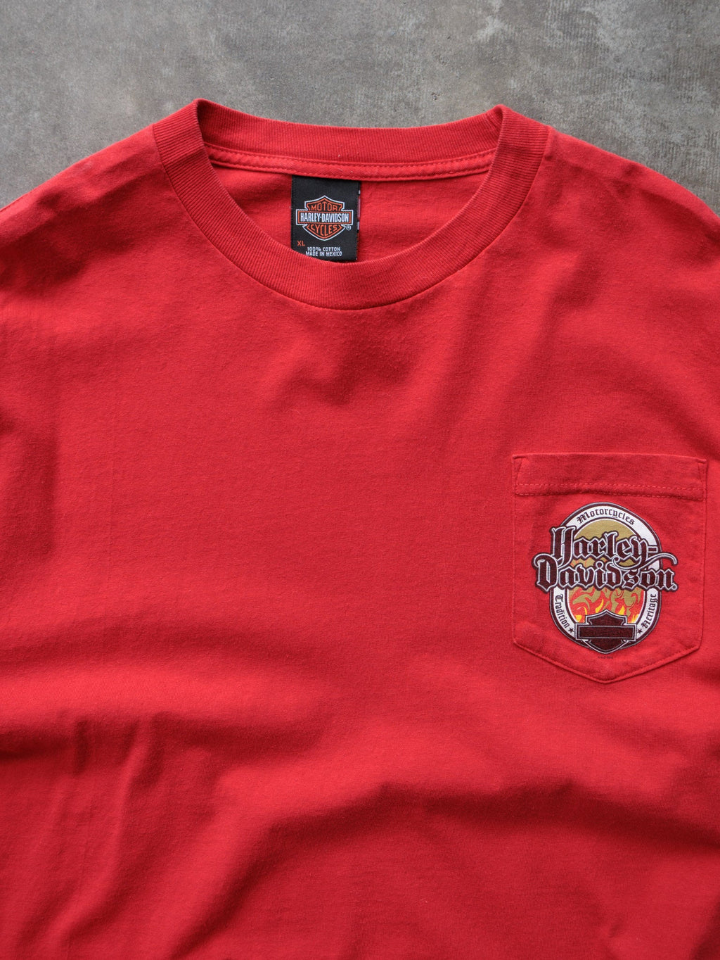 Vintage 00s Red Harley-Davidson Marysville Washington Pocket Tee (XL)