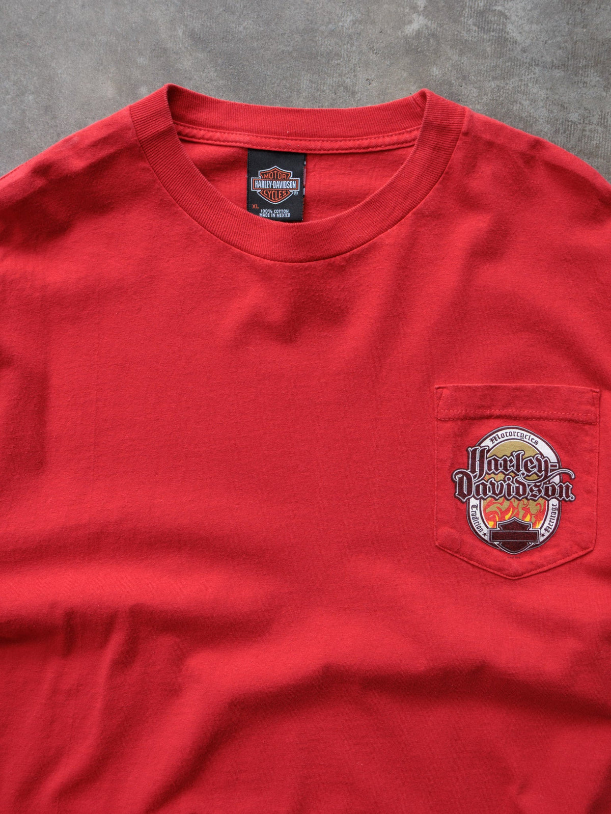 Vintage 00s Red Harley-Davidson Marysville Washington Pocket Tee (XL)