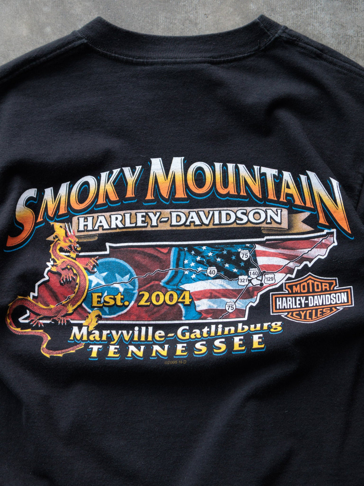 Vintage 2005 Harley-Davidson Maryville-Gatlinburg Tennessee Tee (S)