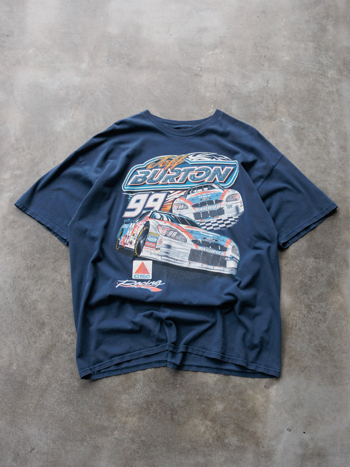 Vintage Navy Jeff Burton #99 Citgo Racing Tee (2XL)