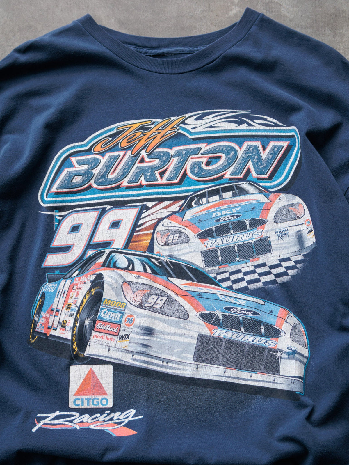 Vintage Navy Jeff Burton #99 Citgo Racing Tee (2XL)