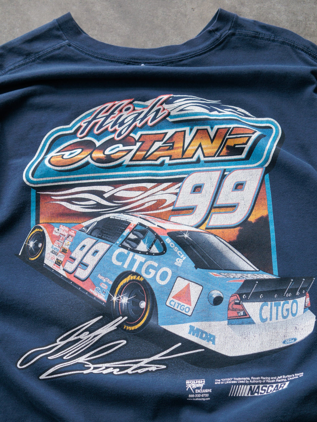 Vintage Navy Jeff Burton #99 Citgo Racing Tee (2XL)