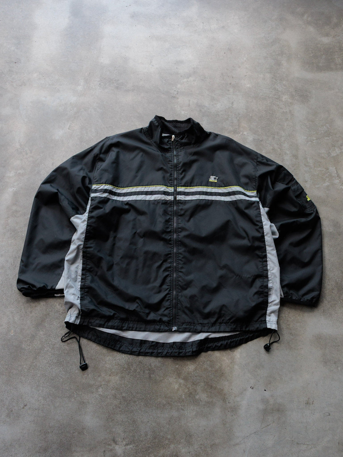 Vintage 00s Black Starter Colourblock Windbreaker (XL)