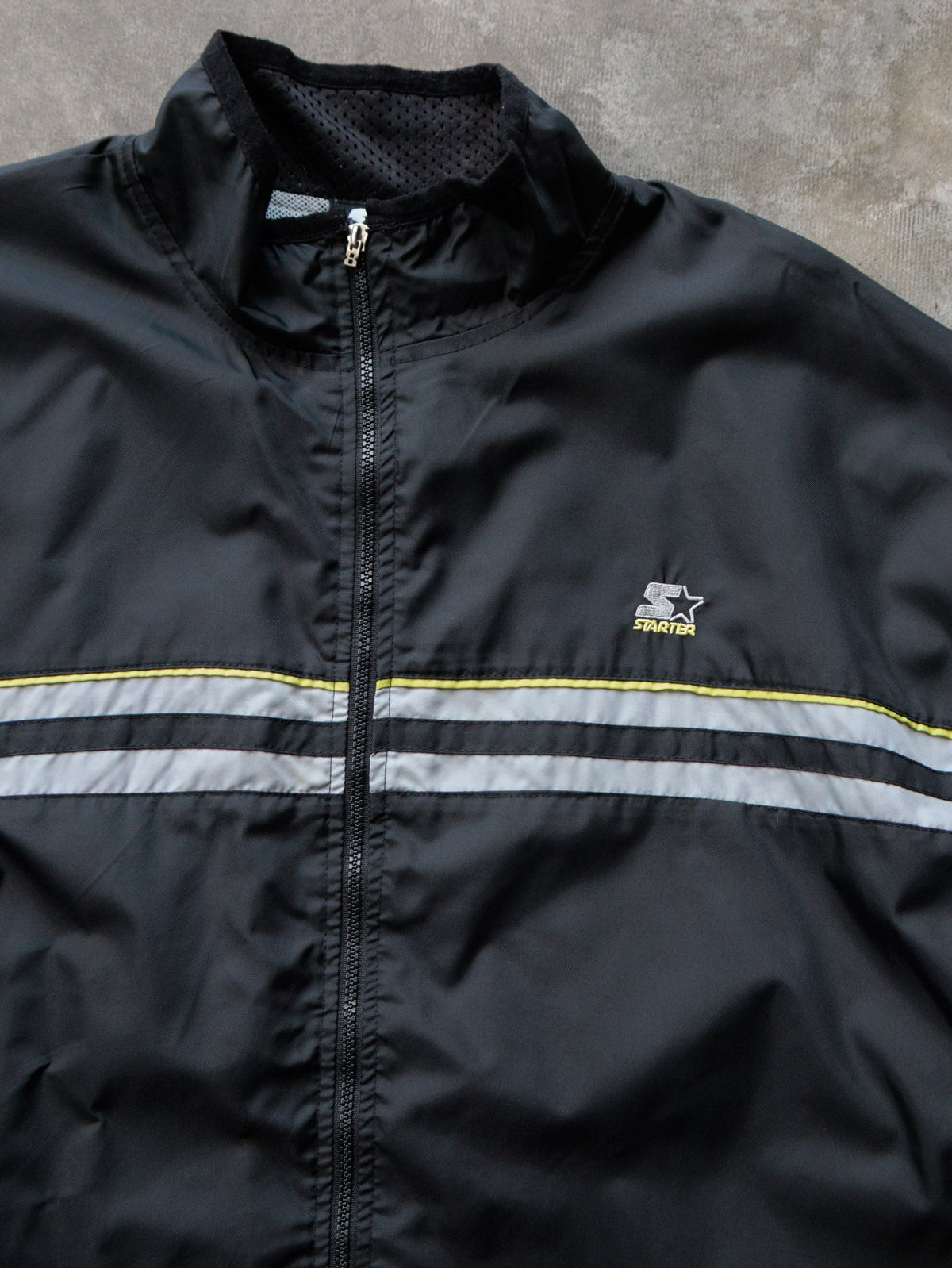 Vintage 00s Black Starter Colourblock Windbreaker (XL)
