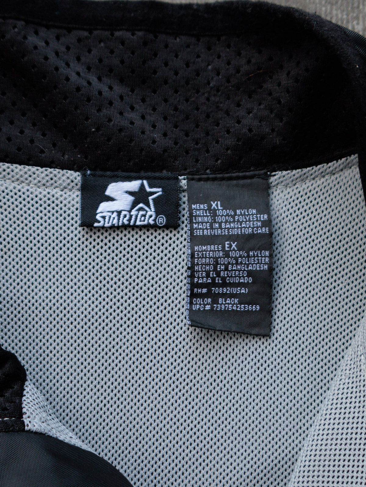 Vintage 00s Black Starter Colourblock Windbreaker (XL)