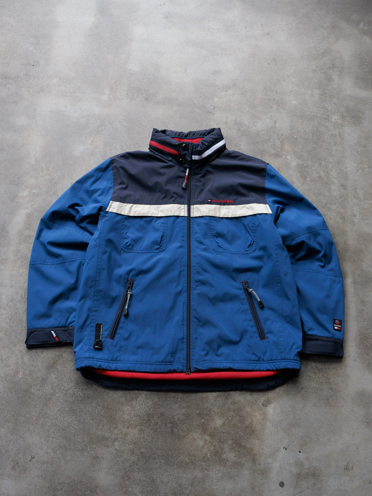 Vintage 00s Blue Tommy Hilfiger Colourblock Jacket (L)