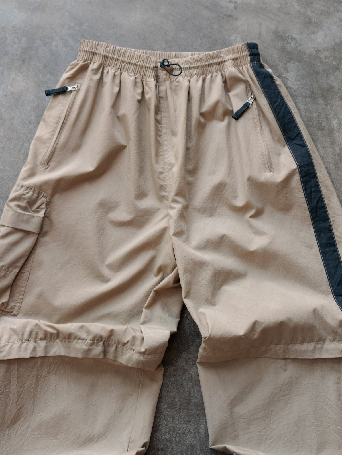 Vintage Beige Convertible Cargo Track Pants (M)