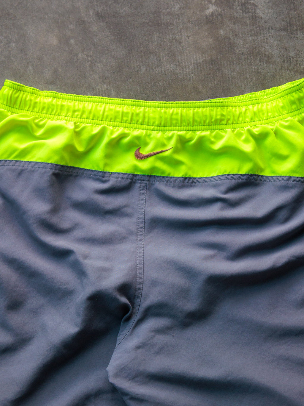 Vintage Grey & Neon Nike Swim Shorts (XL)