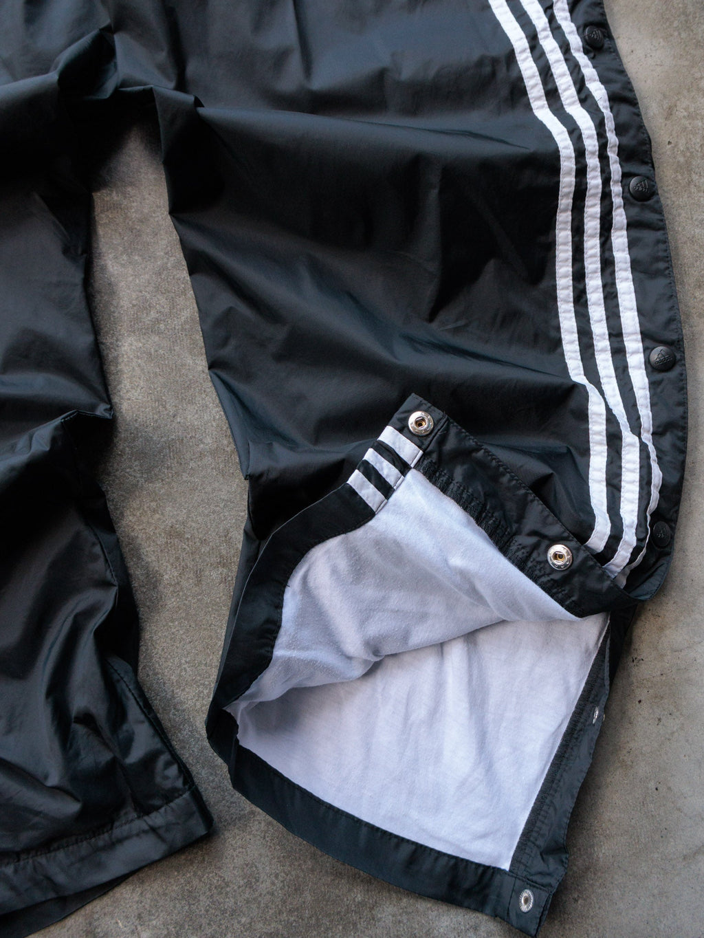 Vintage 90s Black Adidas Snap Track Pants (L)