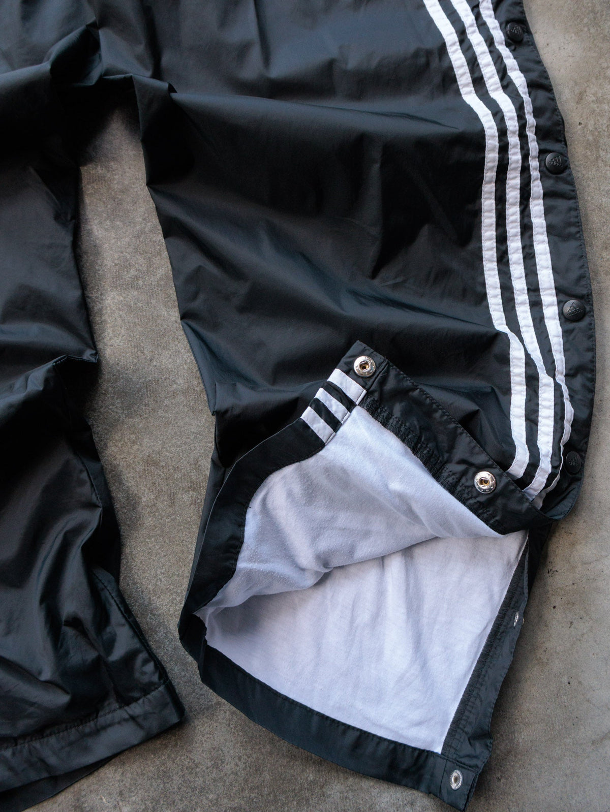 Vintage 90s Black Adidas Snap Track Pants (L)