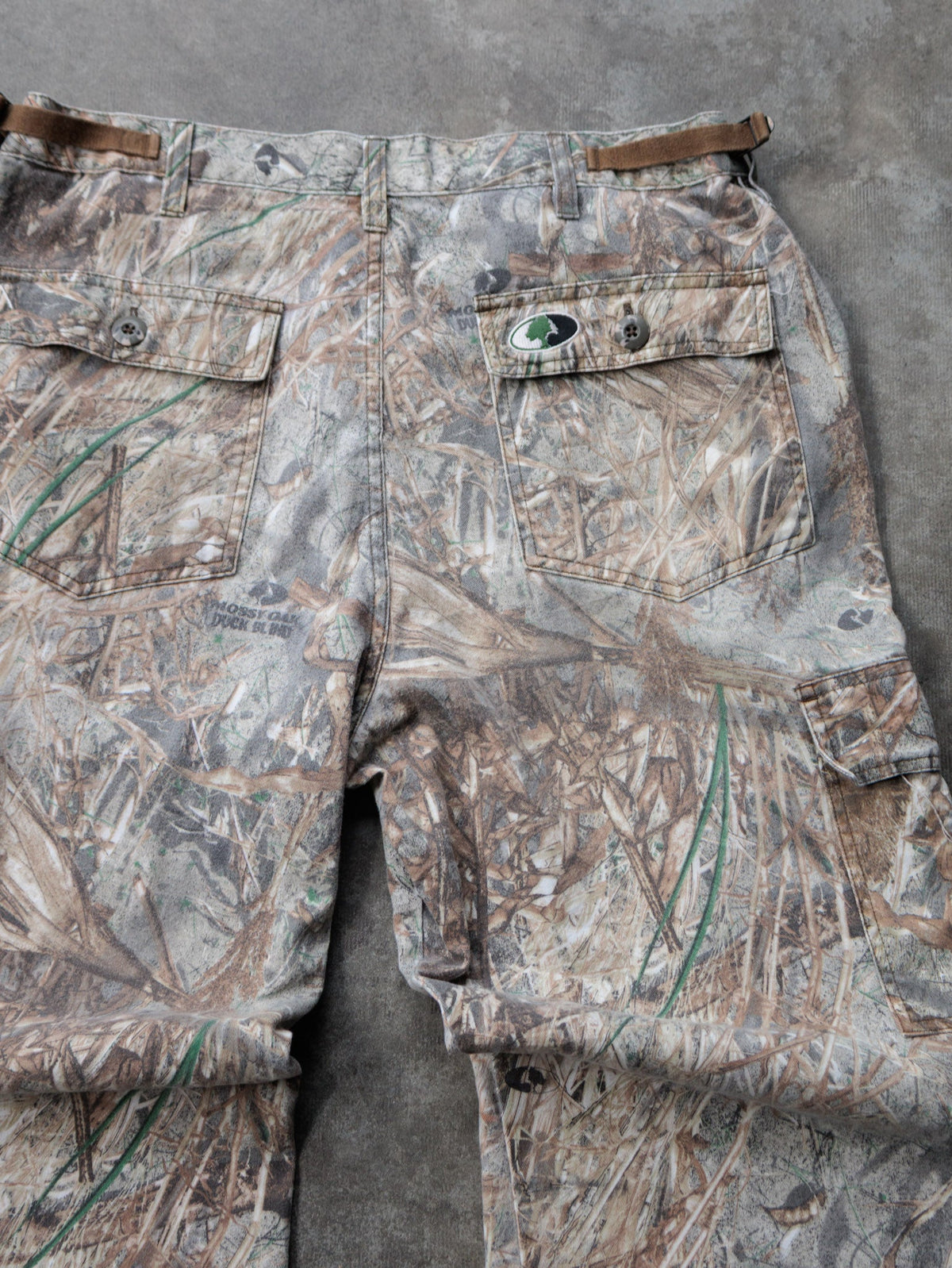 Vintage 00s Brown Mossy Oak Duck Blind Camo Cargo Pants (M)