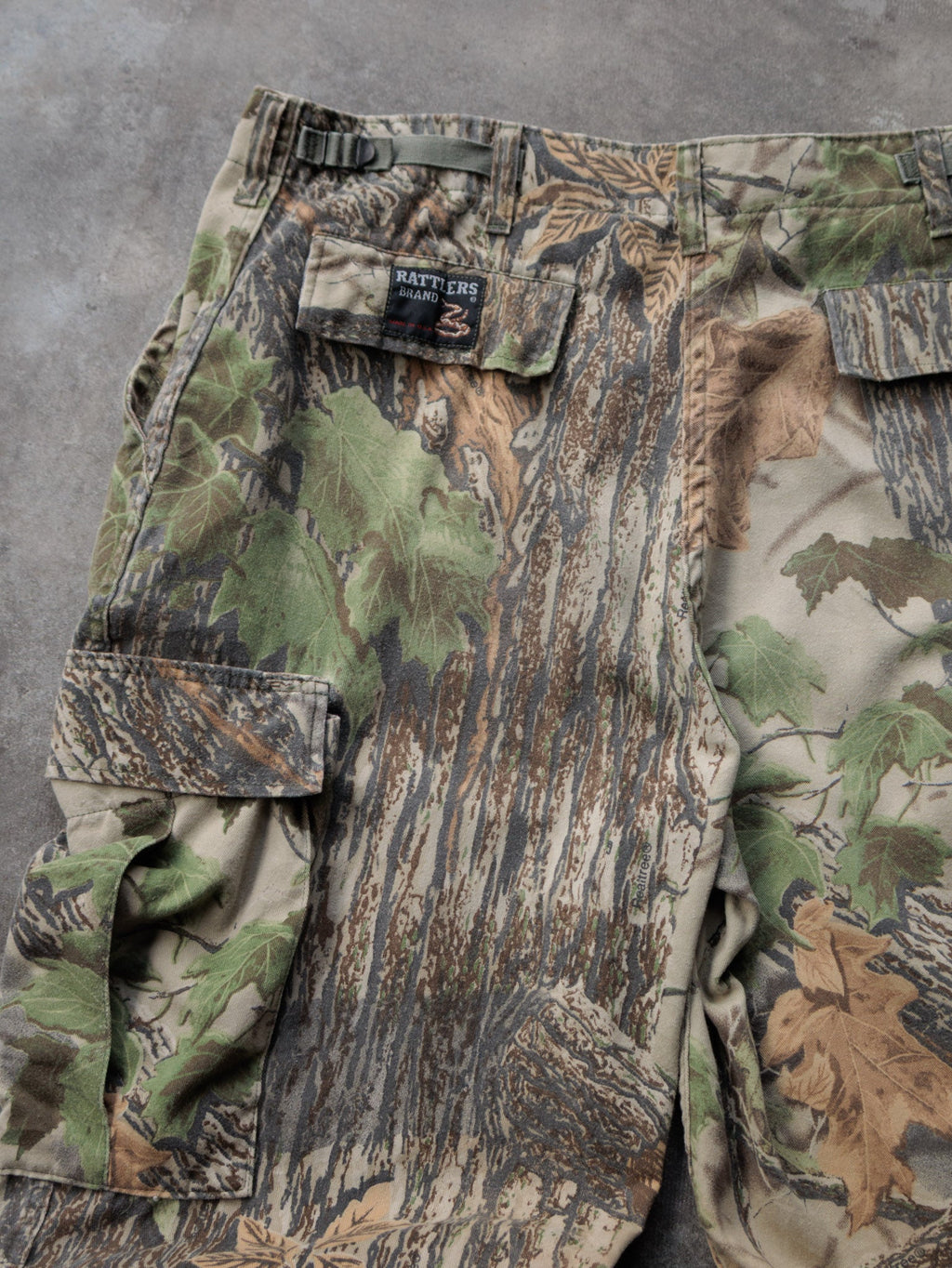 Vintage Green Realtree Camo Rattlers Brand Cargo Pants (W38)