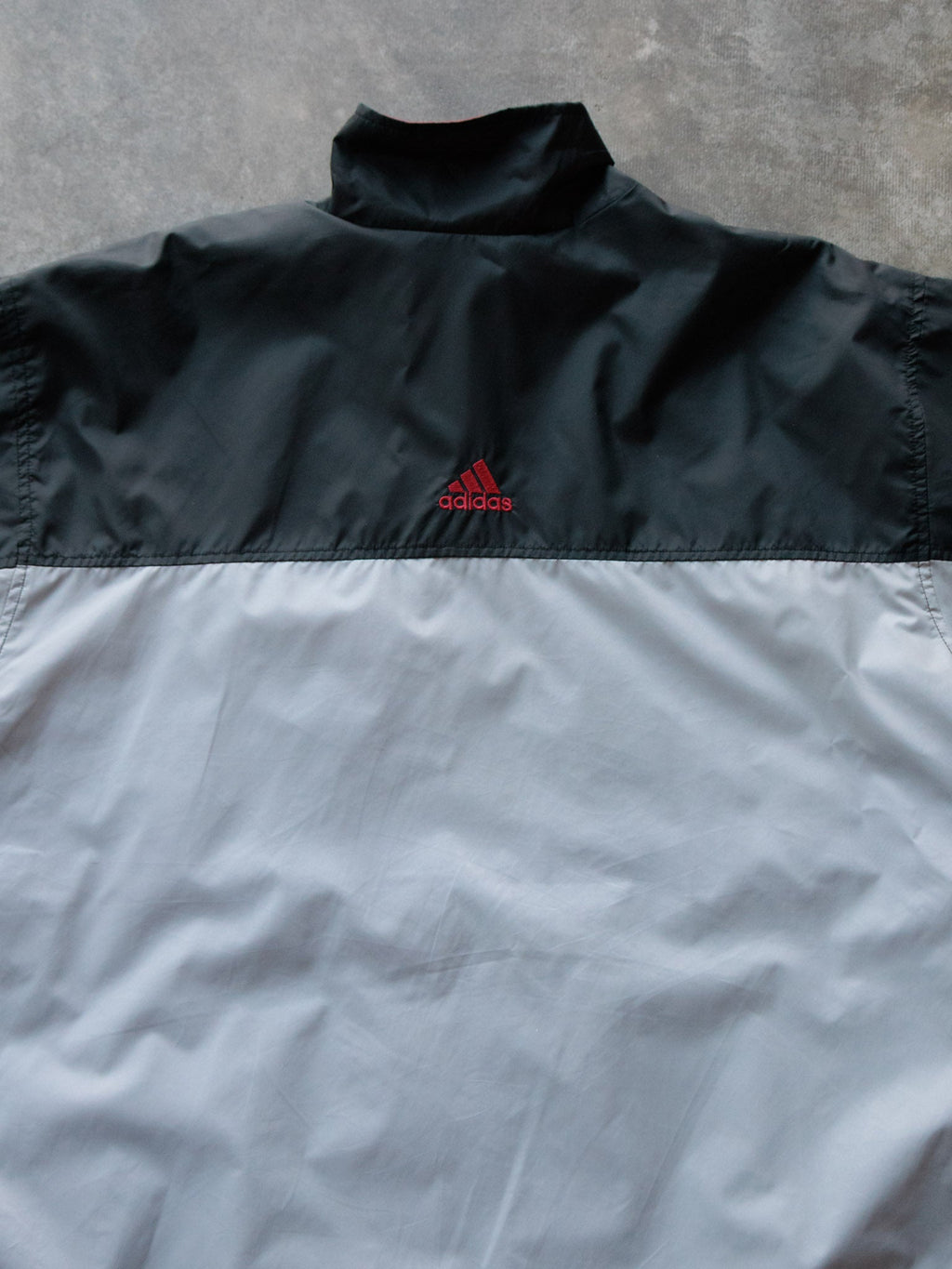 Vintage 90s Grey Colourblock Adidas Windbreaker (L)