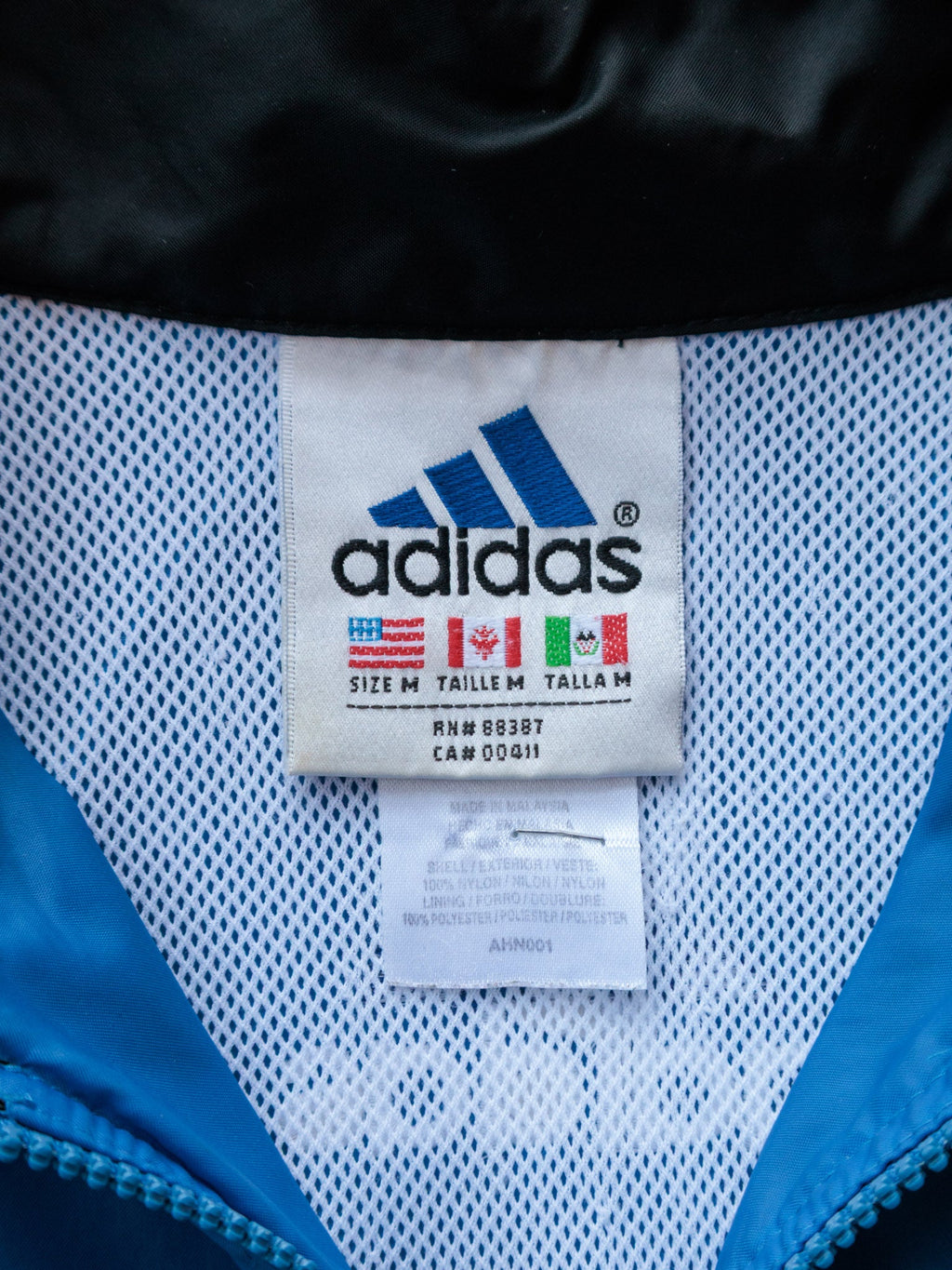 Vintage 00s Blue Adidas Colourblock Windbreaker (M)