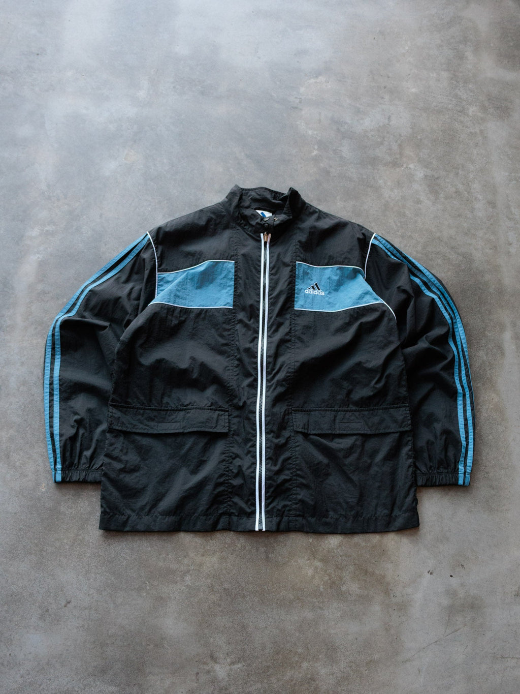 Vintage 90s Black Adidas Colourblock Windbreaker (L)