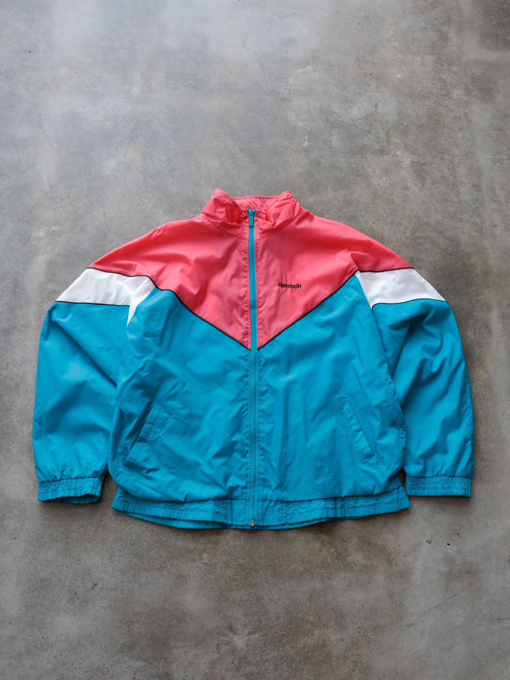 Vintage 90s Pink & Blue Reebok Colourblock Jacket (L)