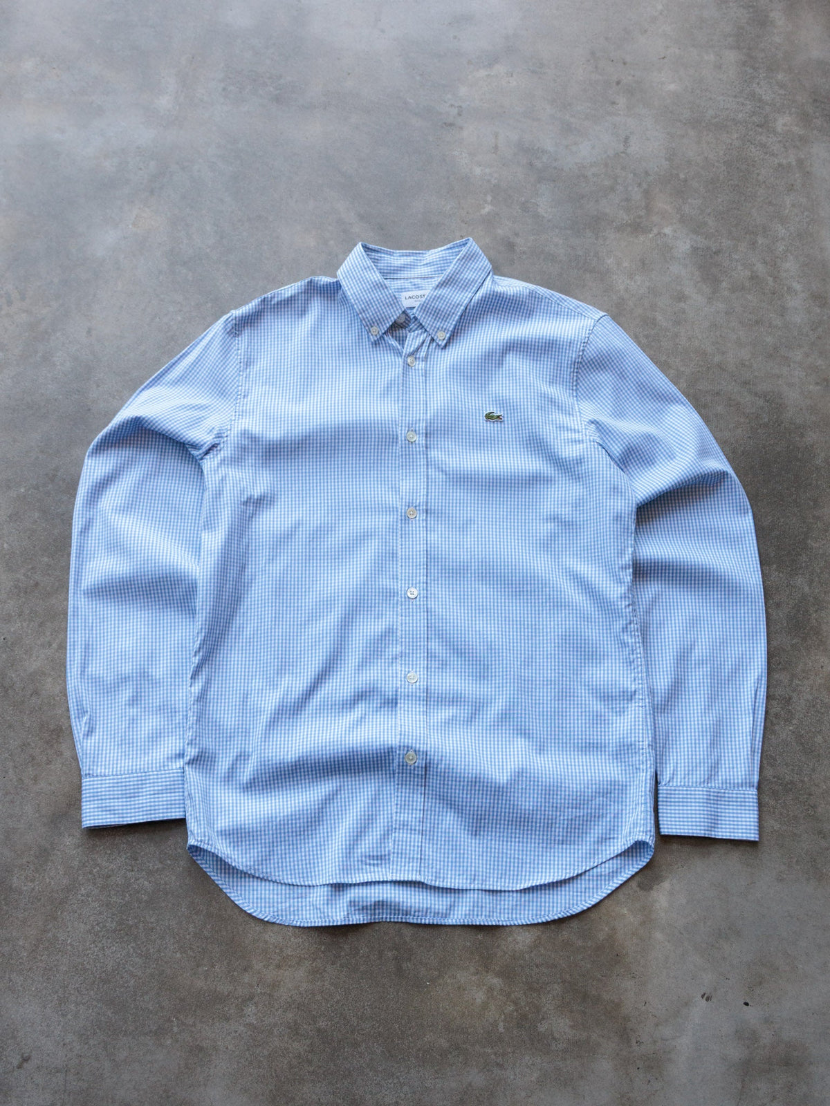 Blue Gingham Lacoste Shirt (S)