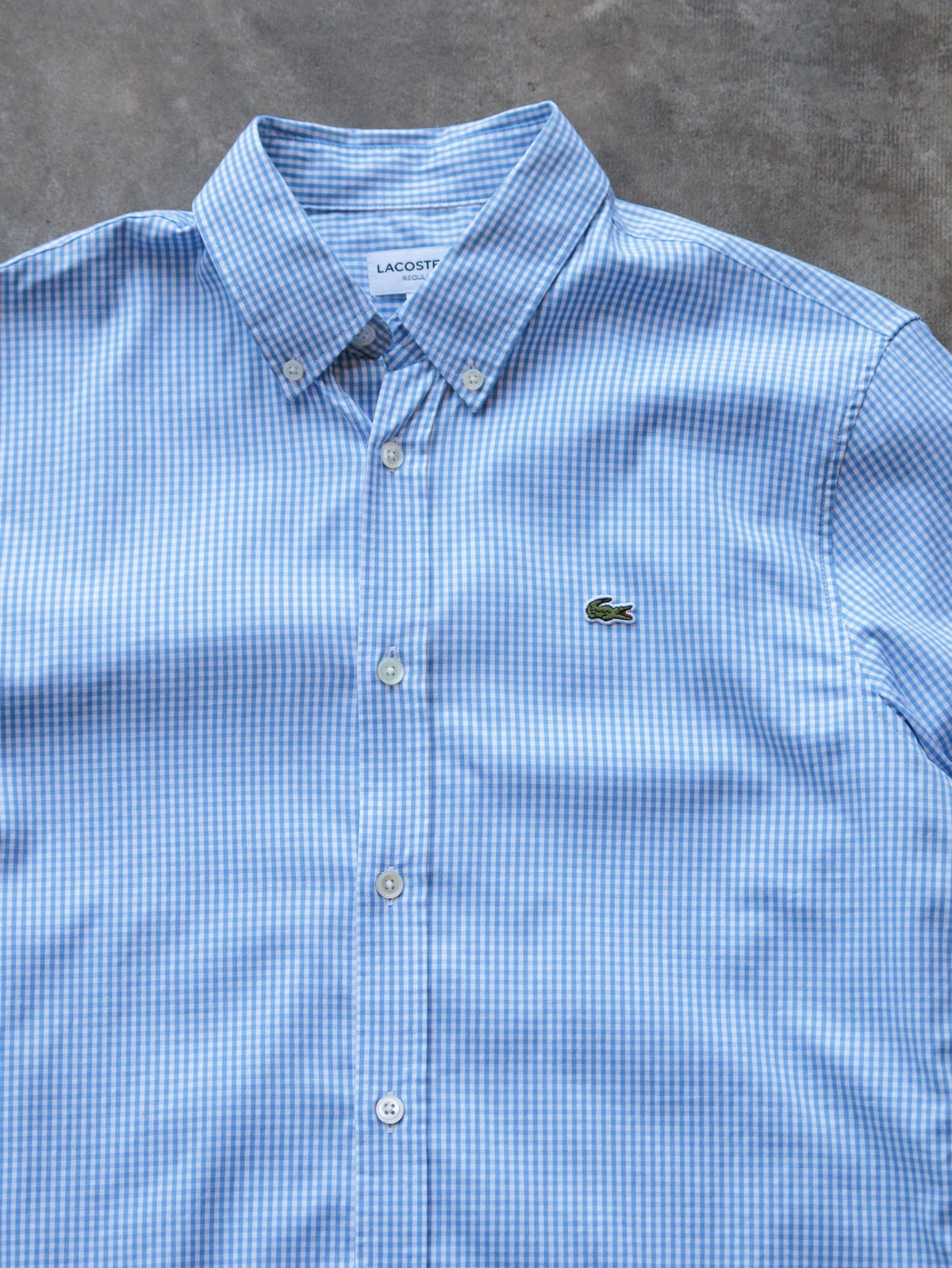 Blue Gingham Lacoste Shirt (S)