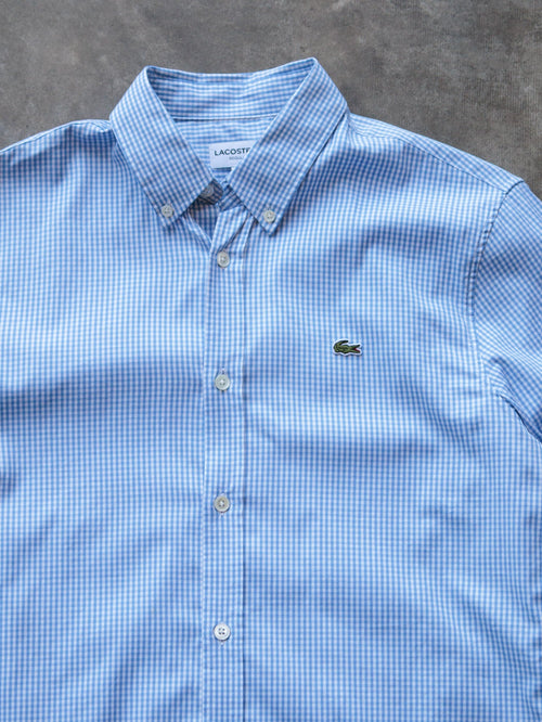 Blue Gingham Lacoste Shirt (S)
