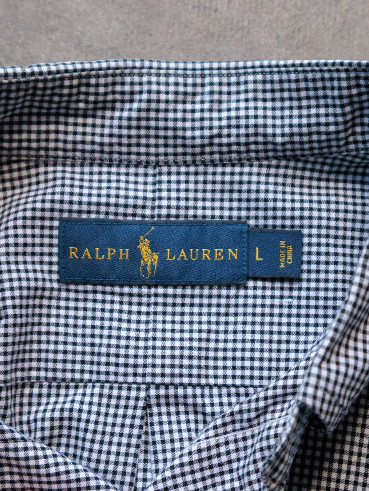 Vintage Black Gingham Ralph Lauren Shirt (L)