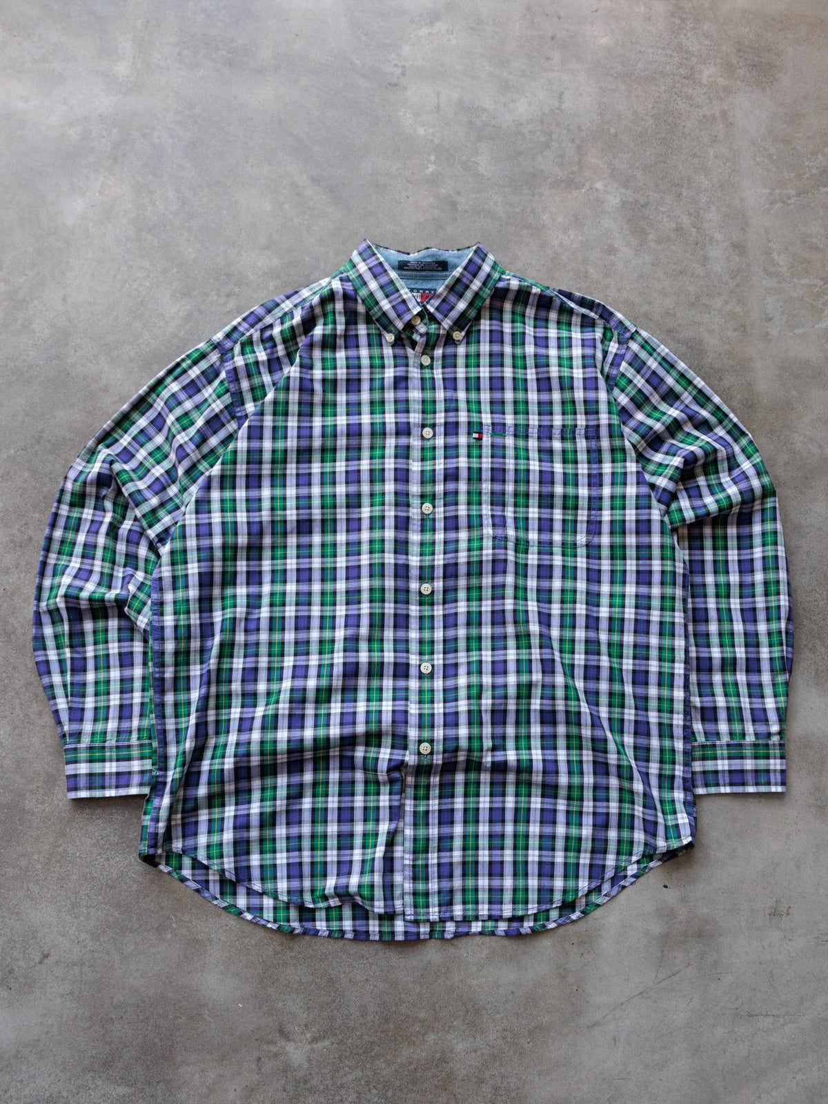 Vintage 00s Purple Plaid Tommy Jeans Shirt (L)