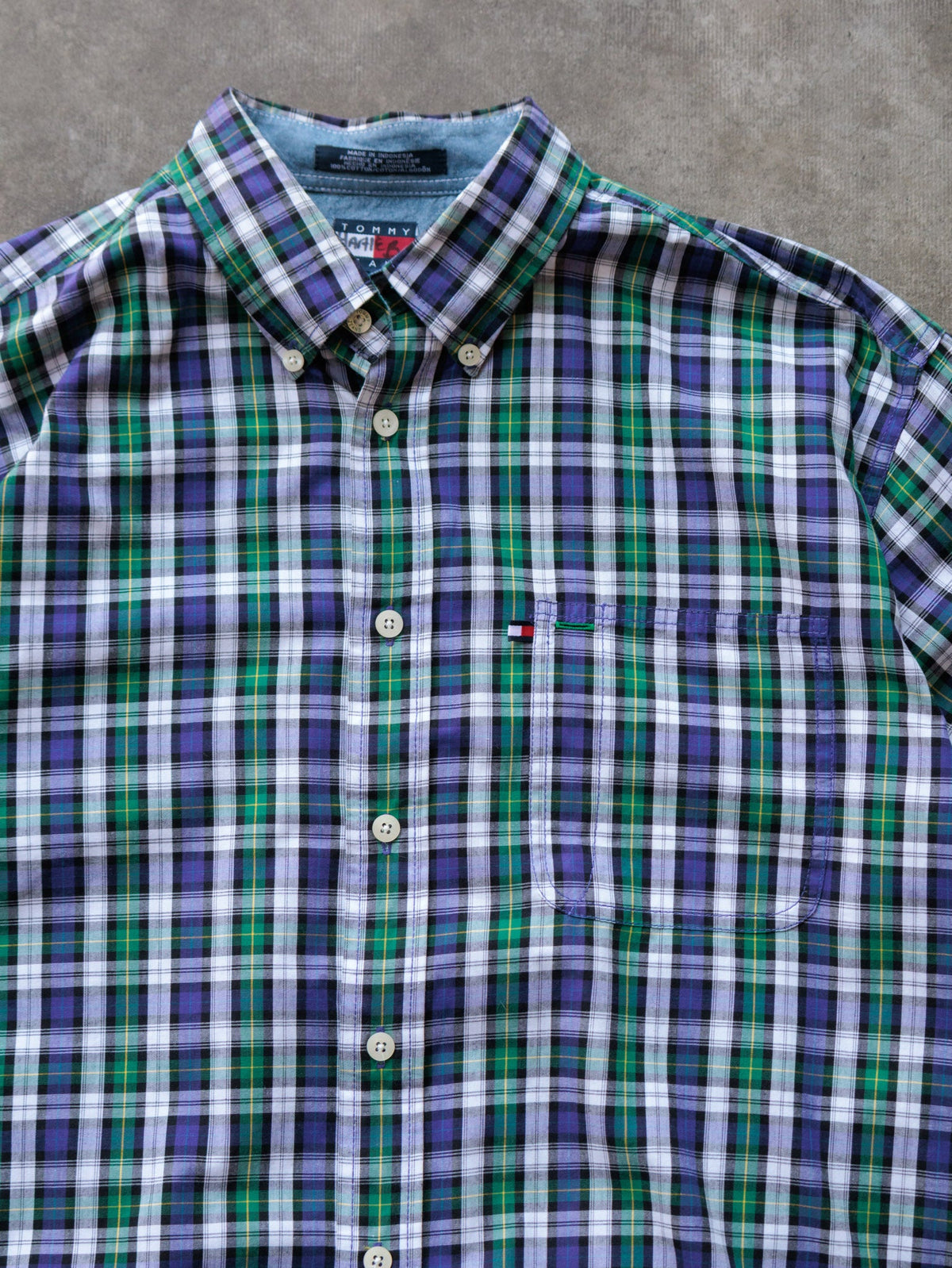 Vintage 00s Purple Plaid Tommy Jeans Shirt (L)