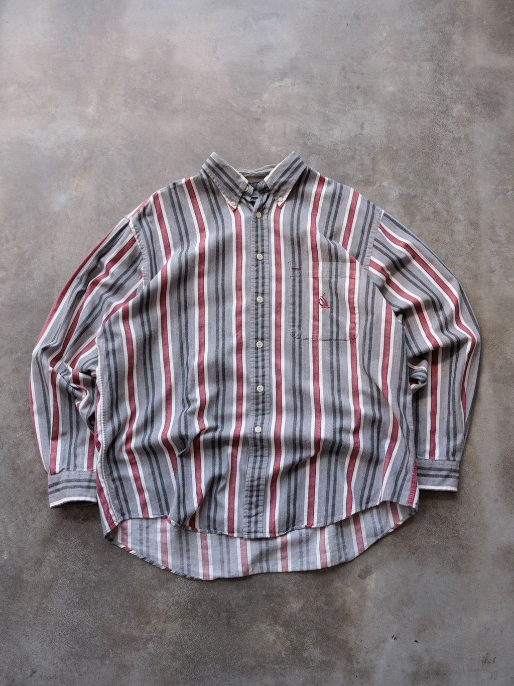 Vintage 90s Grey Striped Nautica Shirt (L)
