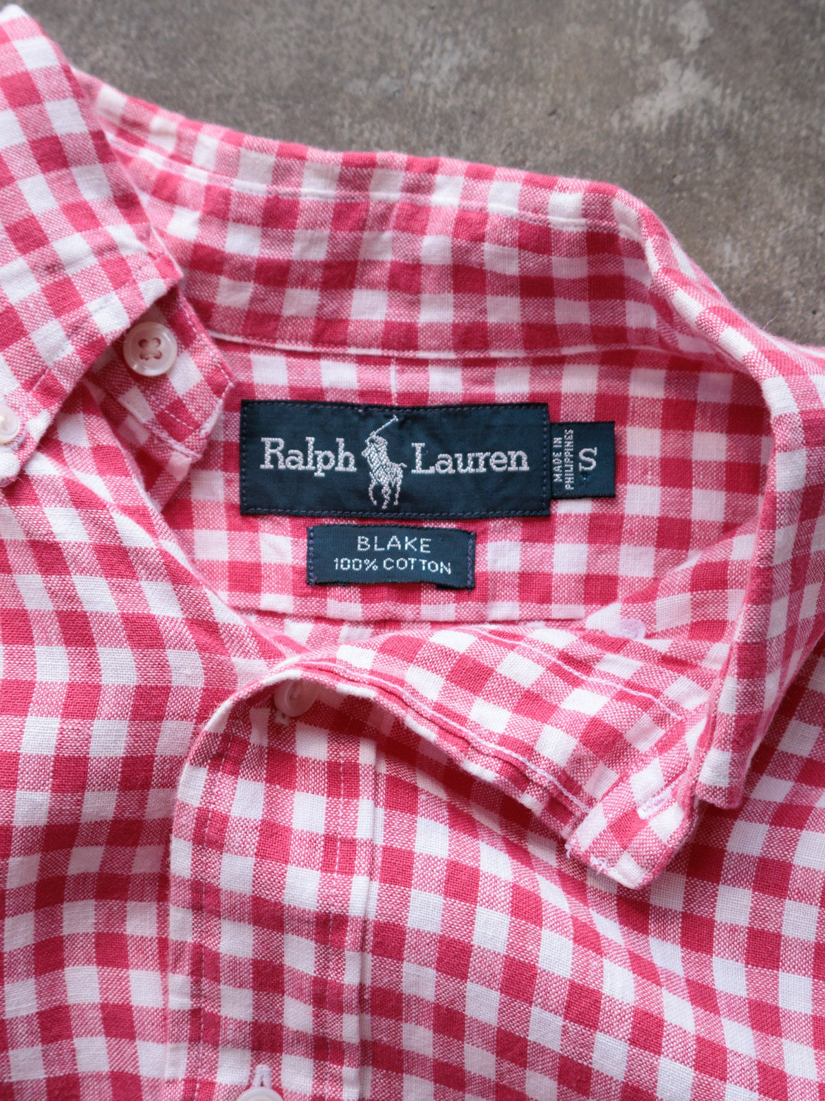 Vintage 00s Pink Gingham Ralph Lauren Shirt (S)