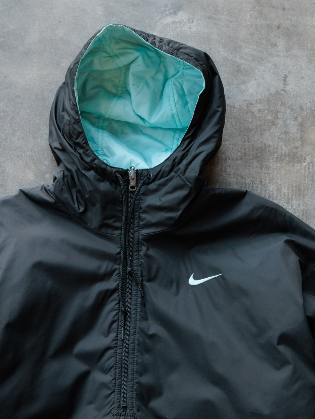 Vintage 90s Black & Mint Nike Reversible Puffer Jacket (Women's L)