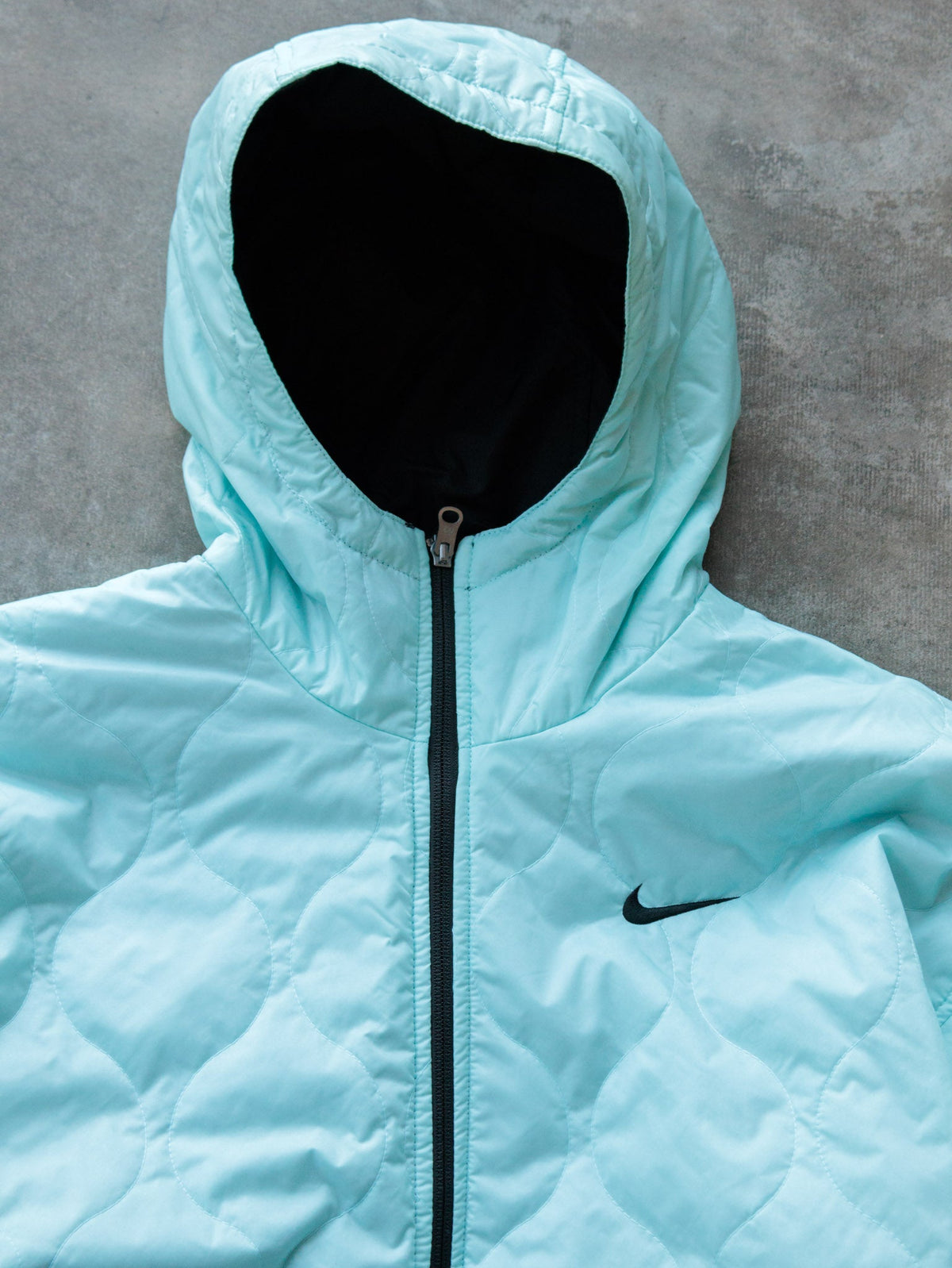 Vintage 90s Black & Mint Nike Reversible Puffer Jacket (Women's L)