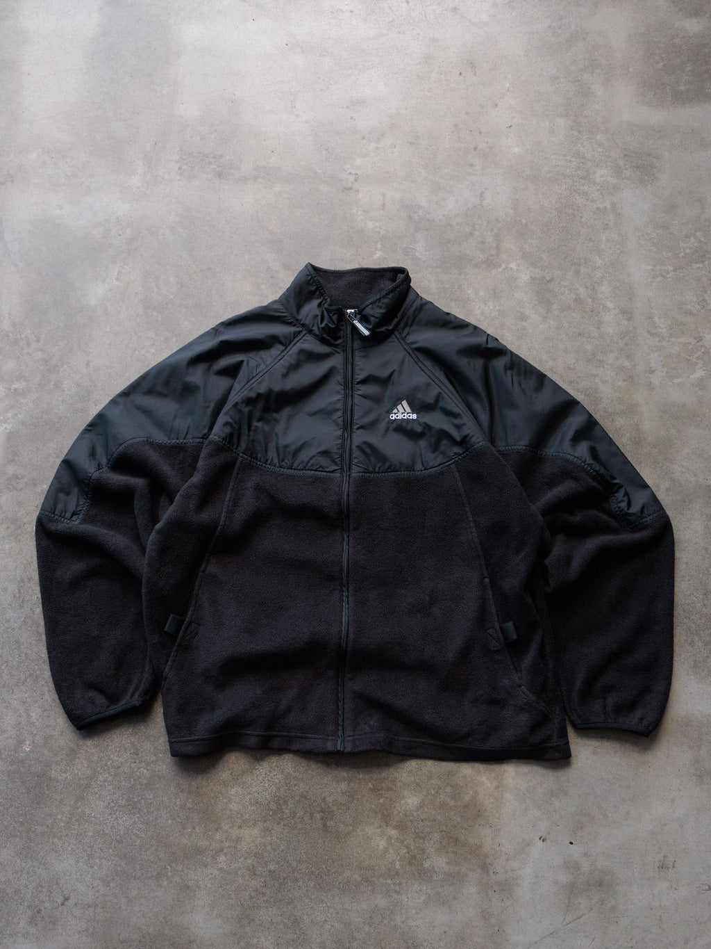 Vintage 00s Black Adidas Fleece Jacket (L)