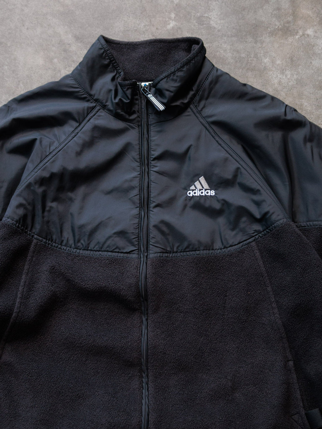 Vintage 00s Black Adidas Fleece Jacket (L)