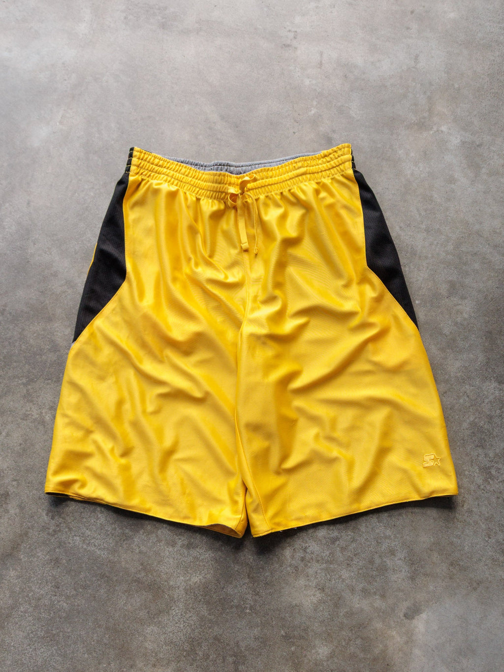 Vintage Yellow & Grey Starter Reversible Mesh Shorts (M)