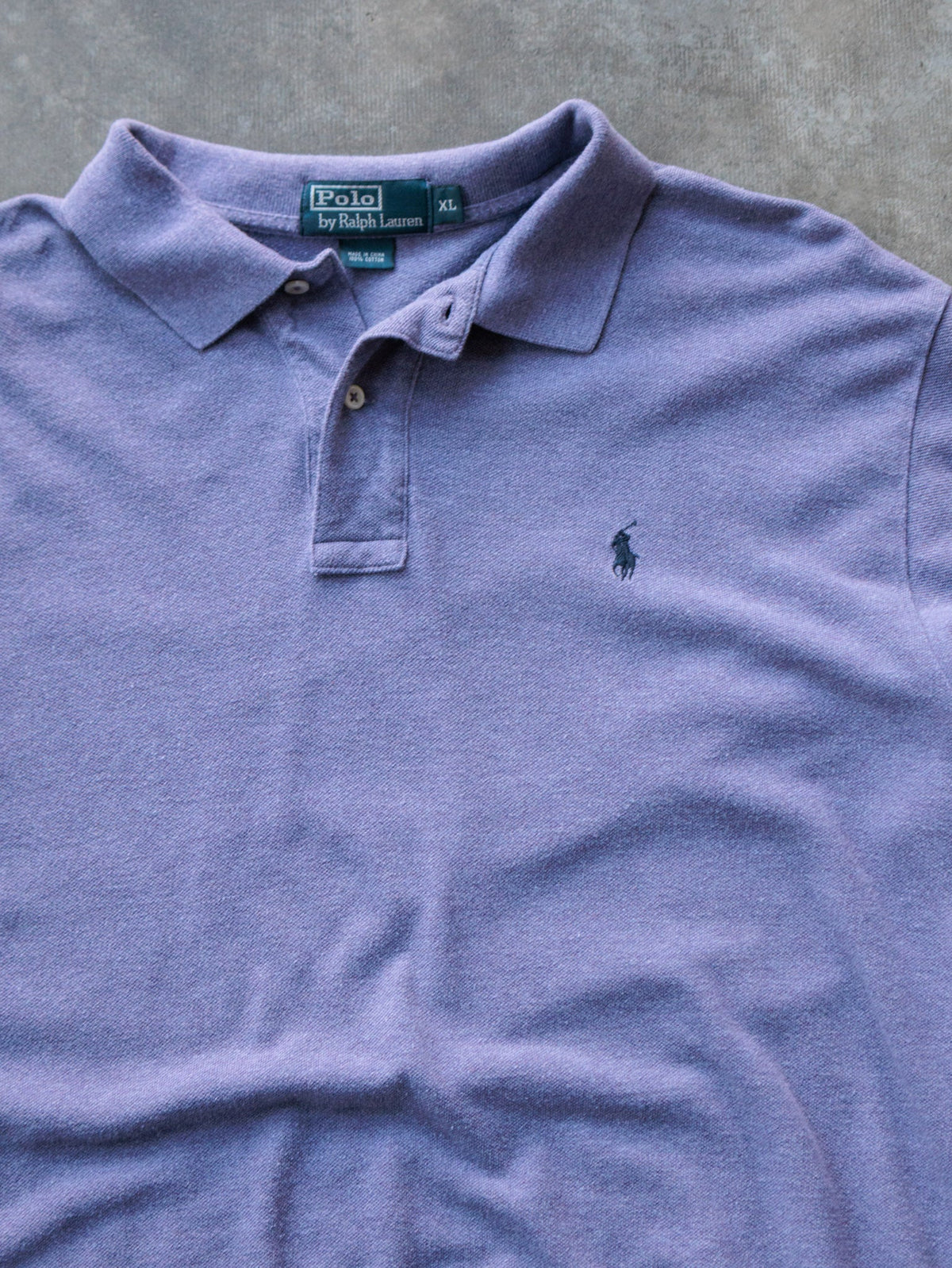 Vintage 90s Purple Polo Ralph Lauren Long Sleeve Polo Shirt (XL)