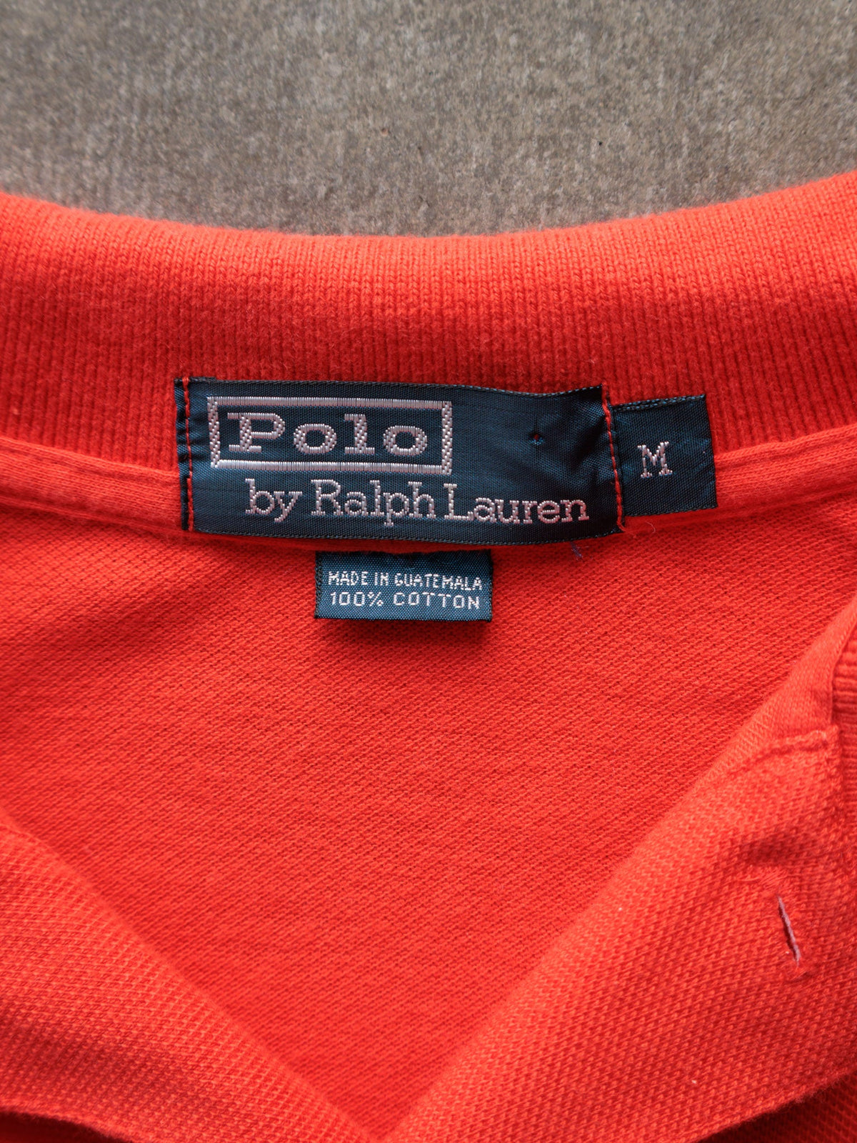 Vintage 00s Orange Polo Ralph Lauren Long Sleeve Polo Shirt (M)